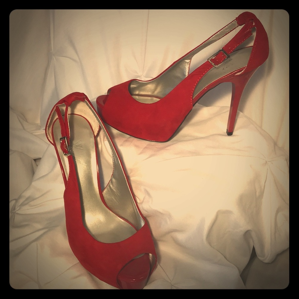 Red Peep Toe Heels